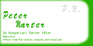 peter marter business card